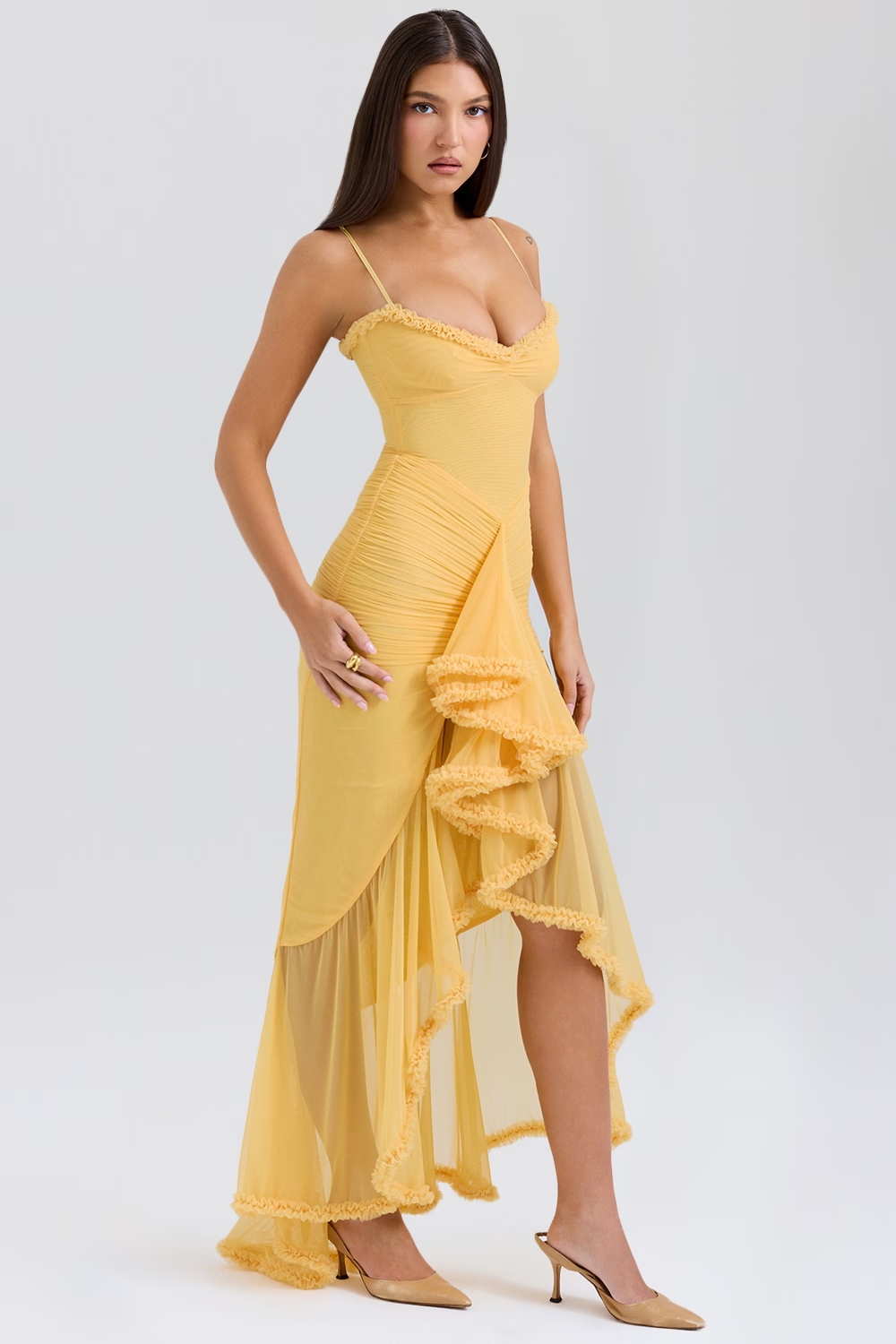 Vestido Longo com Babados Modern Valência - GOLDEN ERA