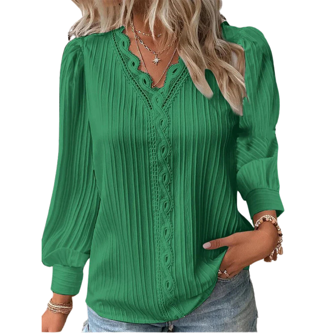 Blusa Feminina Com renda Manga longa
