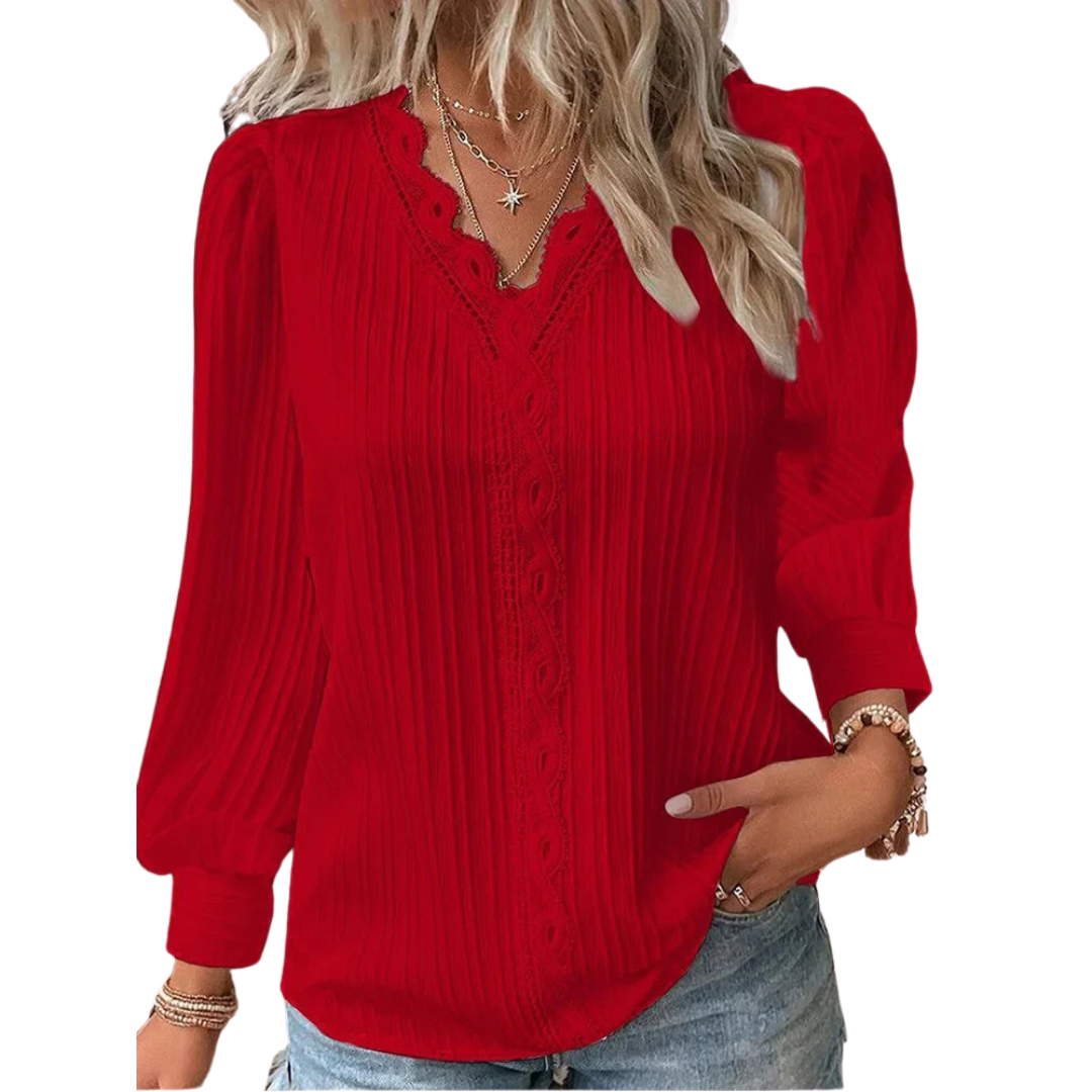 Blusa Feminina Com renda Manga longa
