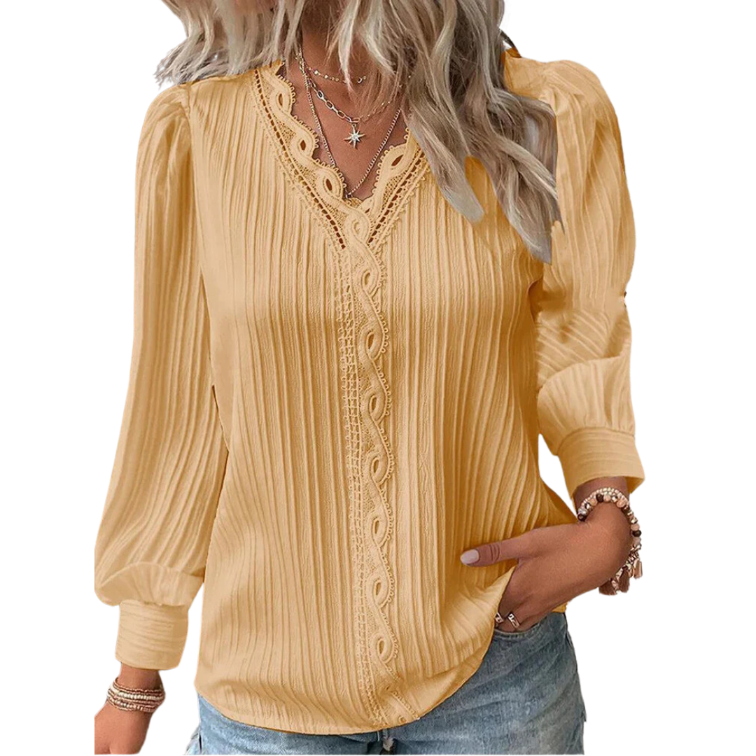 Blusa Feminina Com renda Manga longa
