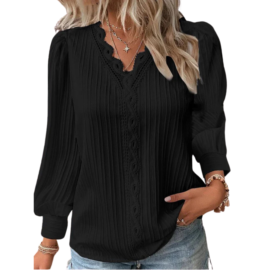 Blusa Feminina Com renda Manga longa