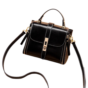 Bolsa feminina em couro genuíno transversal