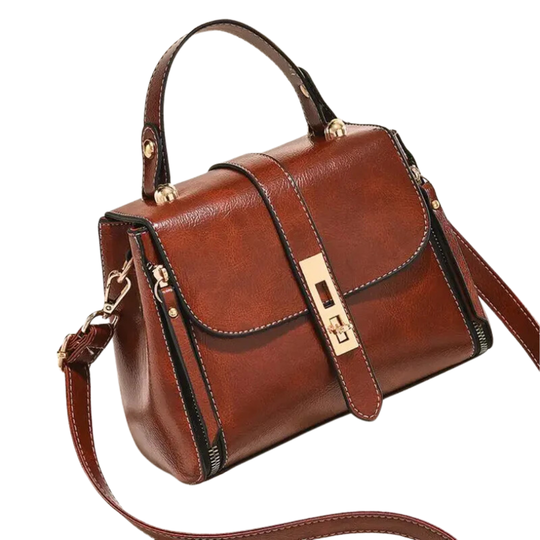 Bolsa feminina em couro genuíno transversal