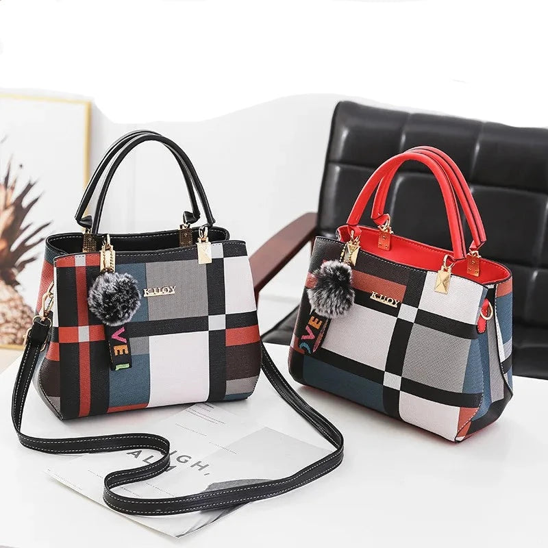 Bolsa feminina de ombro xadrez
