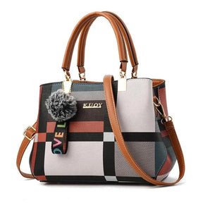 Bolsa feminina de ombro xadrez