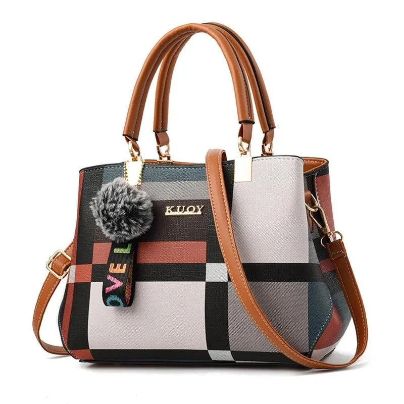 Bolsa feminina de ombro xadrez