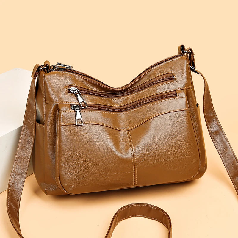 Bolsa feminina de couro mensageiro