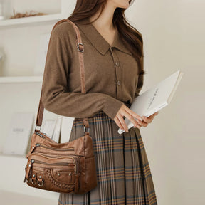 Bolsa feminina transversal couro PU