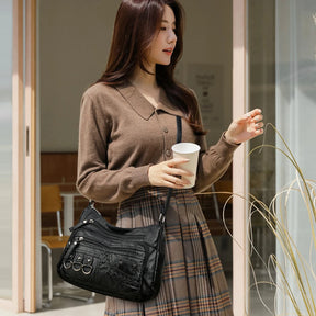 Bolsa feminina transversal couro PU